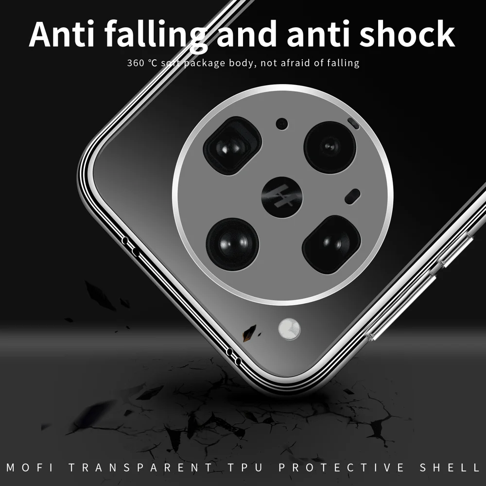 For Oppo Find X8 Ultra 5G Clear Phone Case MOFI Ultra-Thin TPU Phone Back Cover - Transparent-Cellmalls