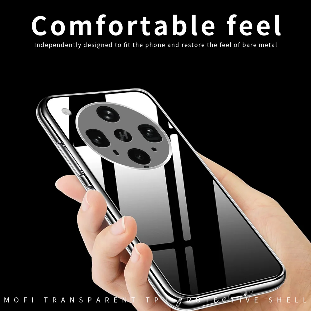 For Oppo Find X8 Ultra 5G Clear Phone Case MOFI Ultra-Thin TPU Phone Back Cover - Transparent-Cellmalls