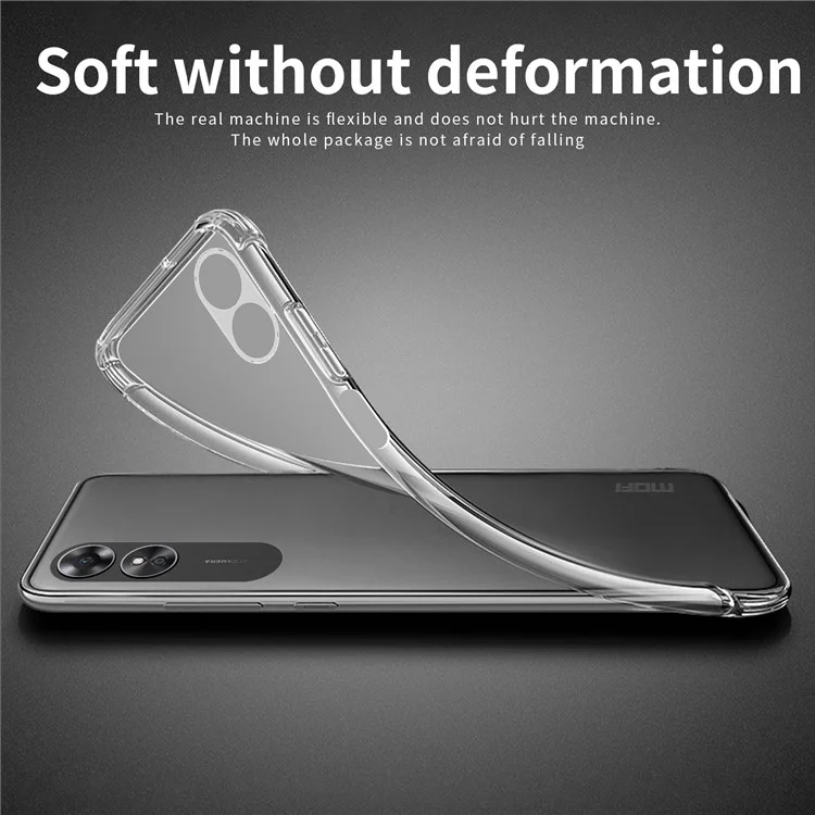 MOFI For Oppo A17 4G Transparent Flexible TPU Case Anti-scratch Protective Cell Phone Cover-Cellmalls