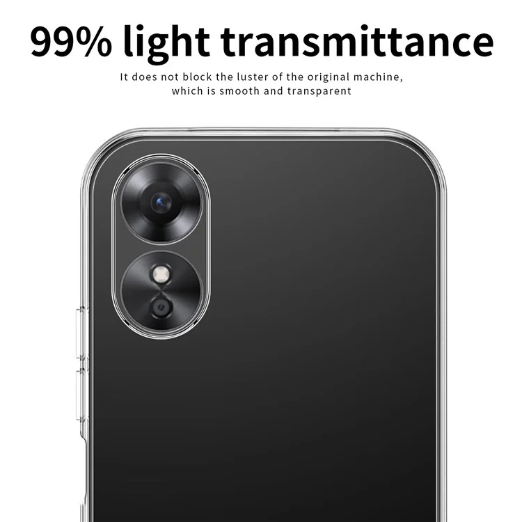 MOFI For Oppo A17 4G Transparent Flexible TPU Case Anti-scratch Protective Cell Phone Cover-Cellmalls