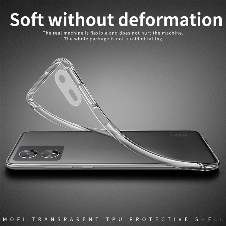 MOFI Shockproof Phone Case for Oppo A97 5G, Soft TPU High Transparency Cellphone Protective Cover-Cellmalls