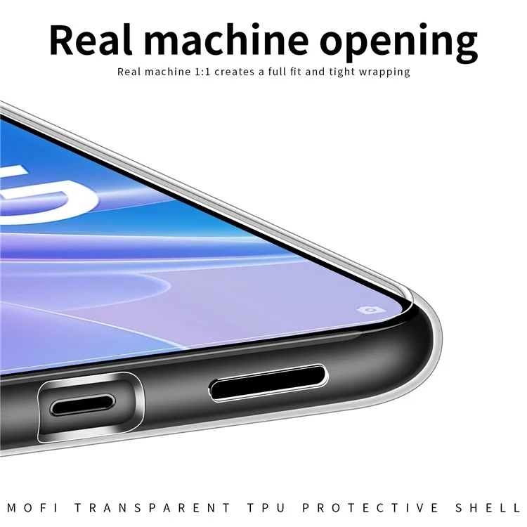 MOFI Shockproof Phone Case for Oppo A97 5G, Soft TPU High Transparency Cellphone Protective Cover-Cellmalls