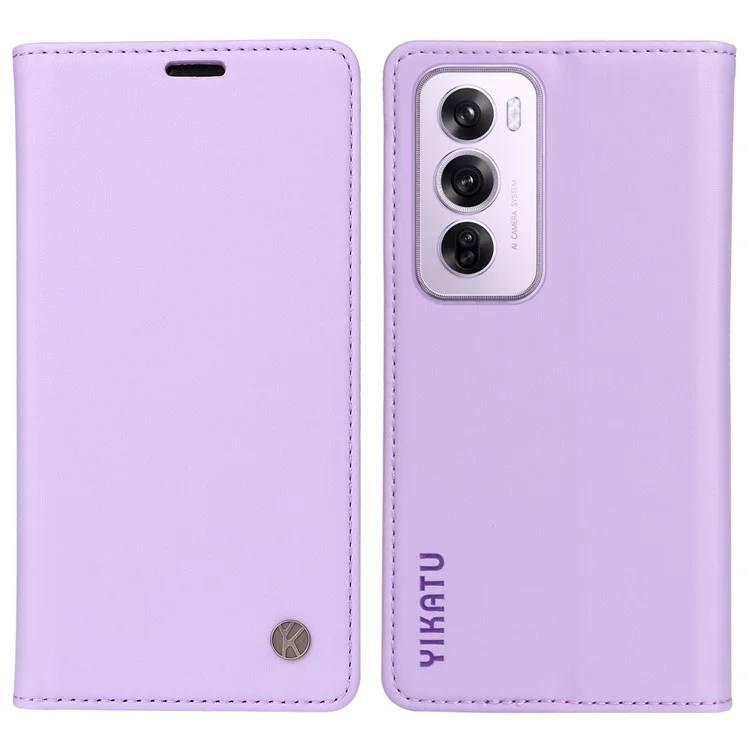YIKATU YK-001 For Oppo Reno12 Pro 5G (China) / (Global) Case Leather Magnetic Auto-Absorbed Phone Cover - Green-Cellmalls
