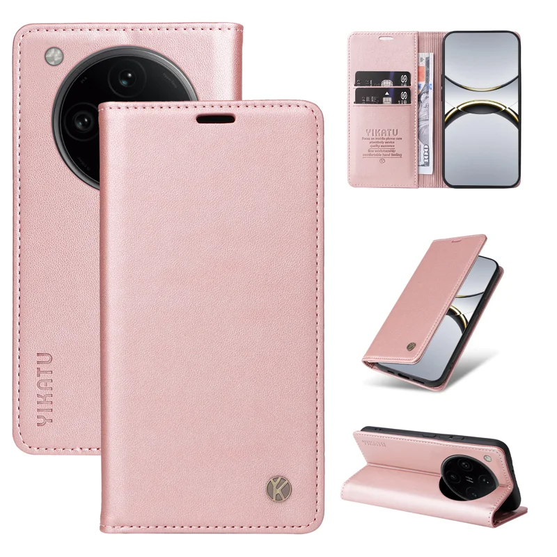 For Oppo Find X8 Pro 5G Phone Cases YIKATU Magnetic Closure PU Leather Mobile Cover - Green-Cellmalls