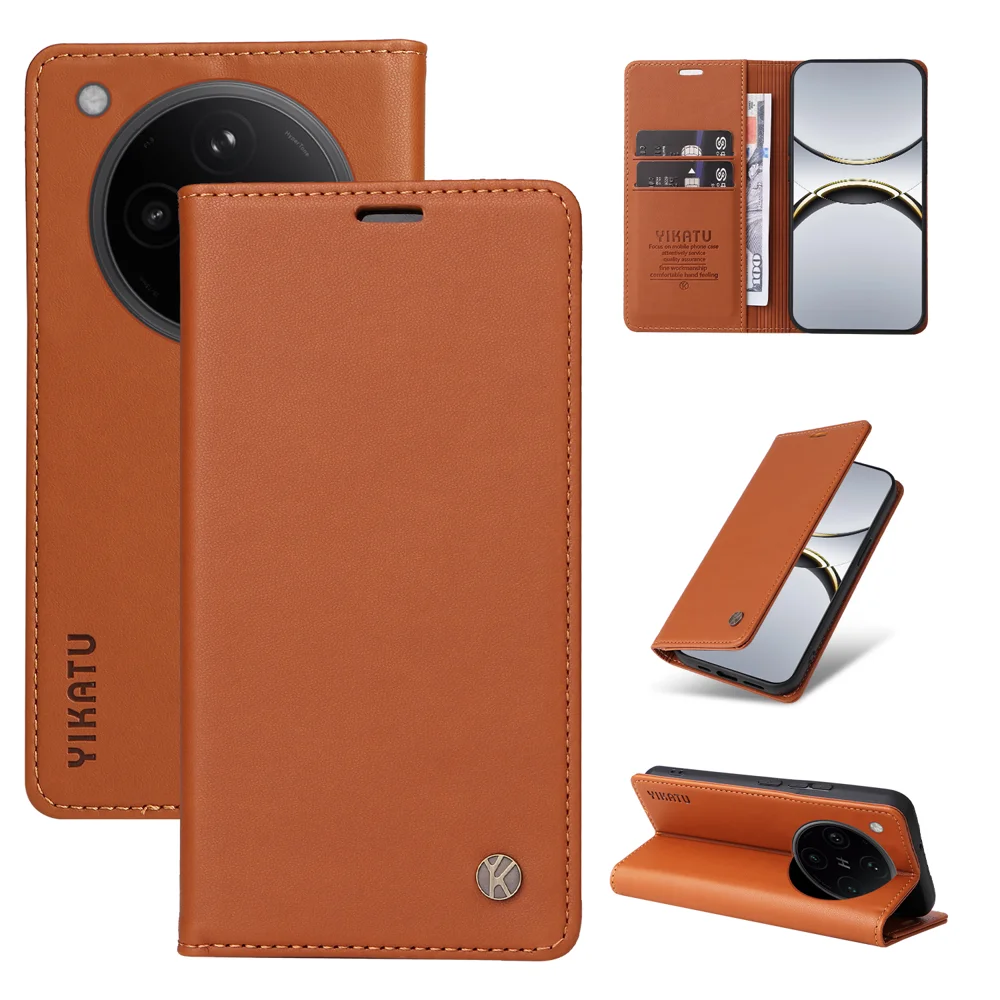 For Oppo Find X8 Pro 5G Phone Cases YIKATU Magnetic Closure PU Leather Mobile Cover - Green-Cellmalls