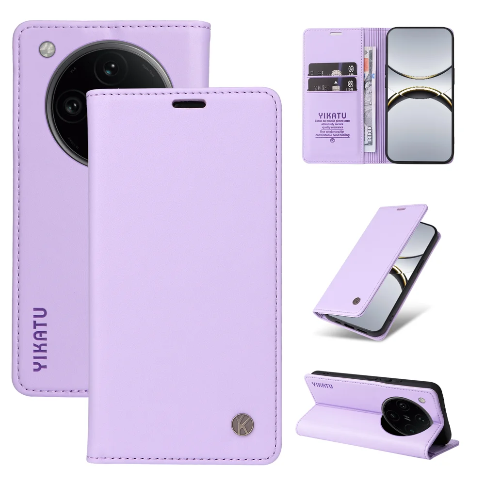 For Oppo Find X8 Pro 5G Phone Cases YIKATU Magnetic Closure PU Leather Mobile Cover - Green-Cellmalls