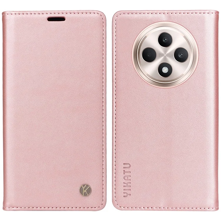YIKATU YK-001 For Oppo Reno12 F 4G Case Wallet Leather Phone Cover Strong Magnetic Closure - Brown-Cellmalls