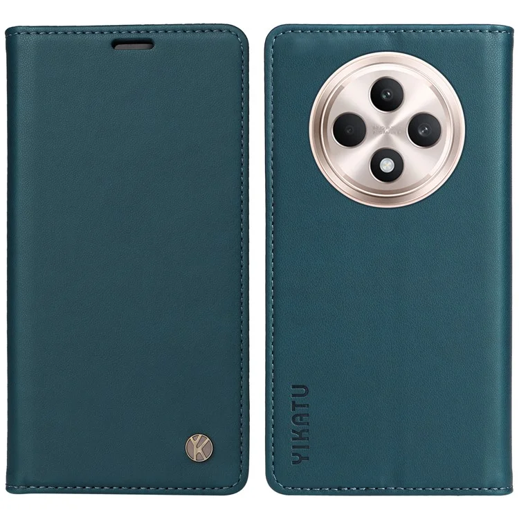 YIKATU YK-001 For Oppo Reno12 F 4G Case Wallet Leather Phone Cover Strong Magnetic Closure - Brown-Cellmalls