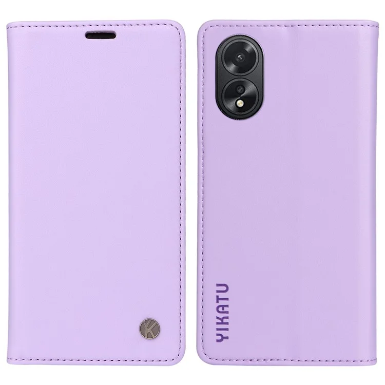 YIKATU YK-001 For Oppo A38 4G Case Full Protection PU Leather Wallet Phone Cover - Light Purple-Cellmalls