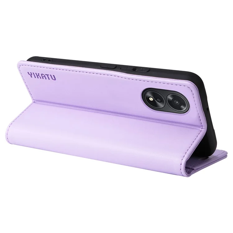 YIKATU YK-001 For Oppo A38 4G Case Full Protection PU Leather Wallet Phone Cover - Light Purple-Cellmalls