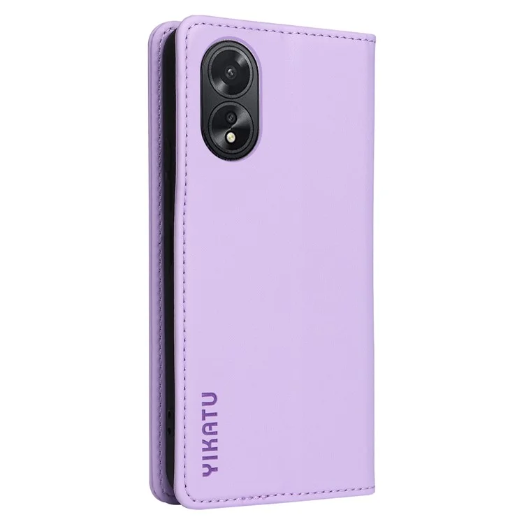 YIKATU YK-001 For Oppo A38 4G Case Full Protection PU Leather Wallet Phone Cover - Light Purple-Cellmalls