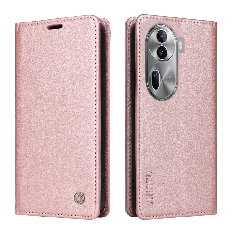 YIKATU YK-001 For Oppo Reno11 5G (Global) Leather Case Wallet Cover Magnetic Closing - Brown-Cellmalls