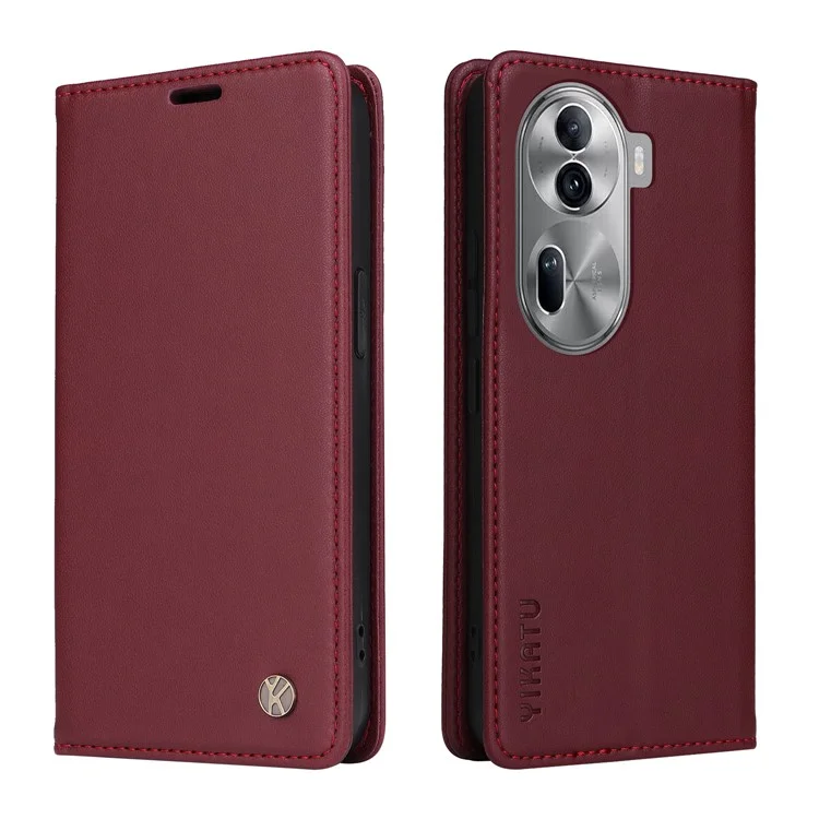 YIKATU YK-001 For Oppo Reno11 5G (Global) Leather Case Wallet Cover Magnetic Closing - Brown-Cellmalls