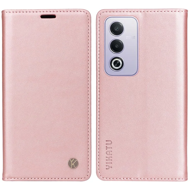 YIKATU YK-001 For Oppo A3 Pro (Global) 5G  /  A3 Pro (India) 5G Case Stand Leather Phone Cover Strong Magnetic Closure - Rose Gold-Cellmalls