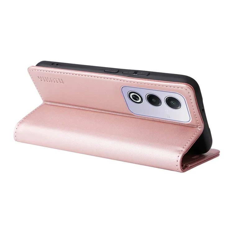 YIKATU YK-001 For Oppo A3 Pro (Global) 5G  /  A3 Pro (India) 5G Case Stand Leather Phone Cover Strong Magnetic Closure - Rose Gold-Cellmalls
