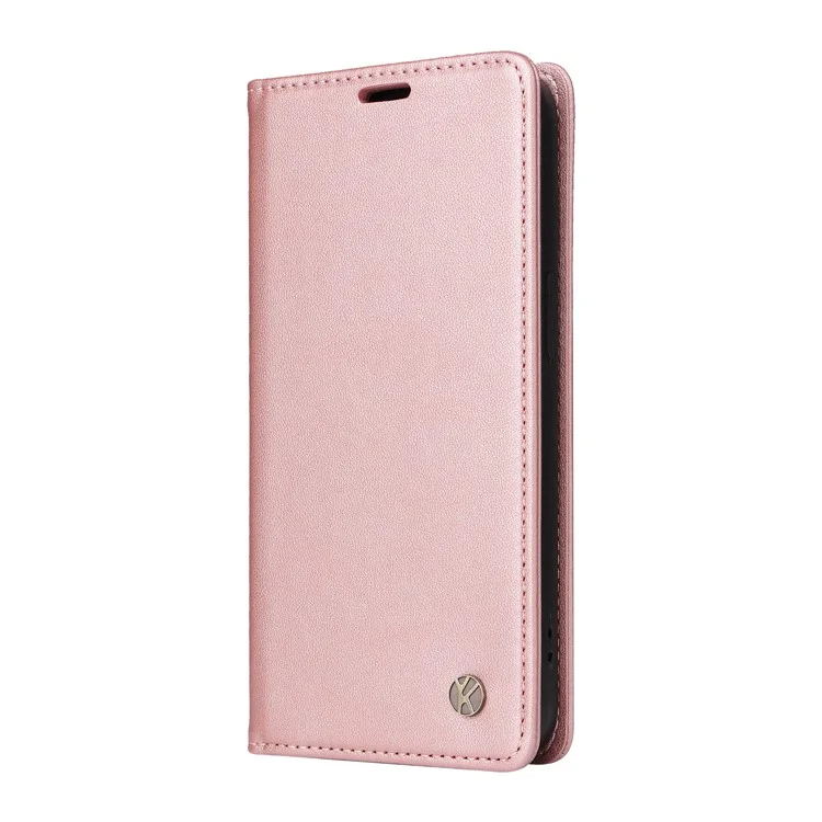 YIKATU YK-001 For Oppo A3 Pro (Global) 5G  /  A3 Pro (India) 5G Case Stand Leather Phone Cover Strong Magnetic Closure - Rose Gold-Cellmalls