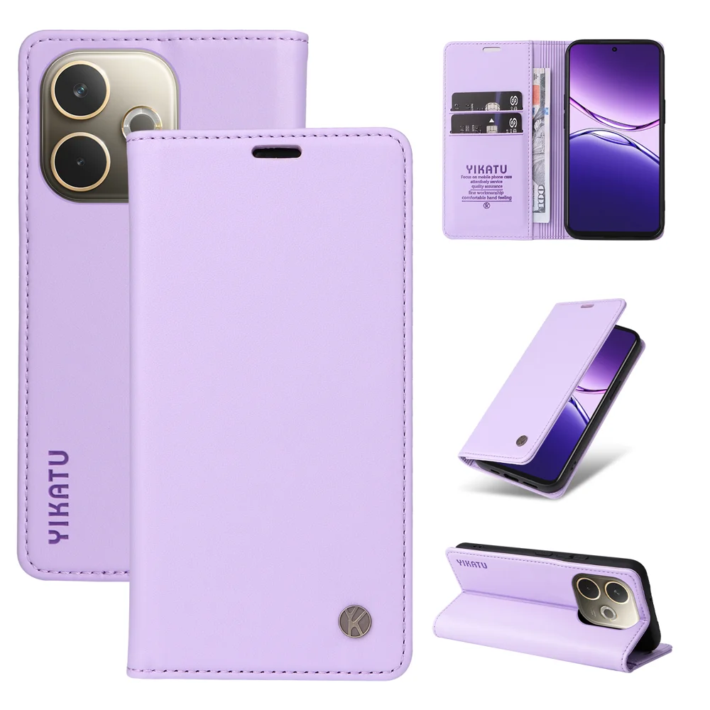 For Oppo A5 Pro 4G (Global) / 5G (Global) / A5 Energy 5G (China) Phone Cases YIKATU Magnetic Closure PU Leather Mobile Cover  - Green-Cellmalls