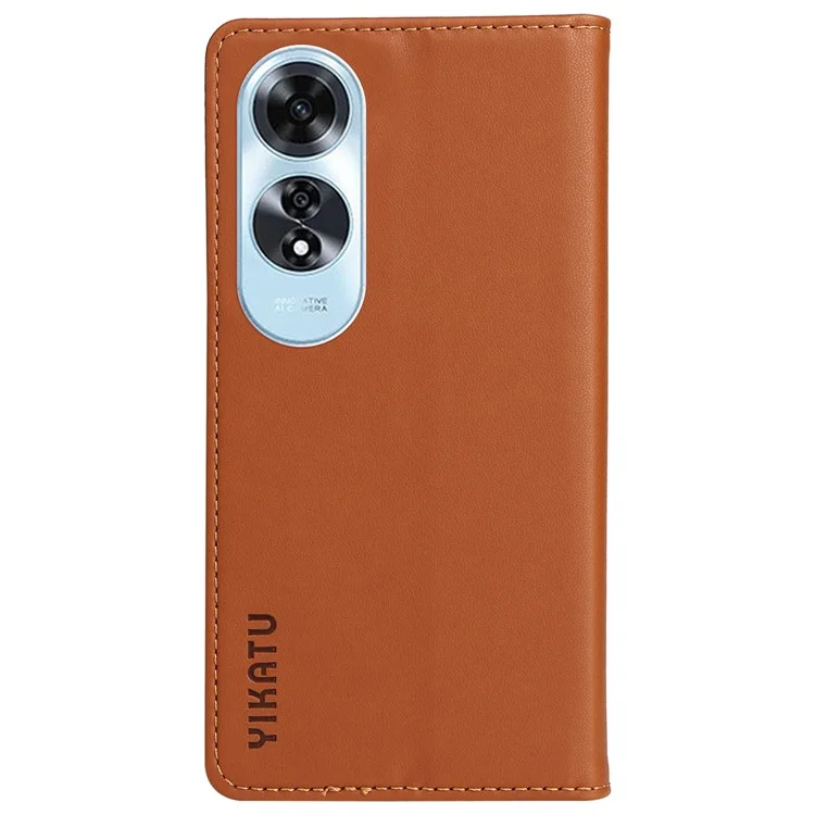 YIKATU YK-001 For Oppo A60 4G Case Stand View Magnetic Protect PU Leather Phone Cover - Brown-Cellmalls