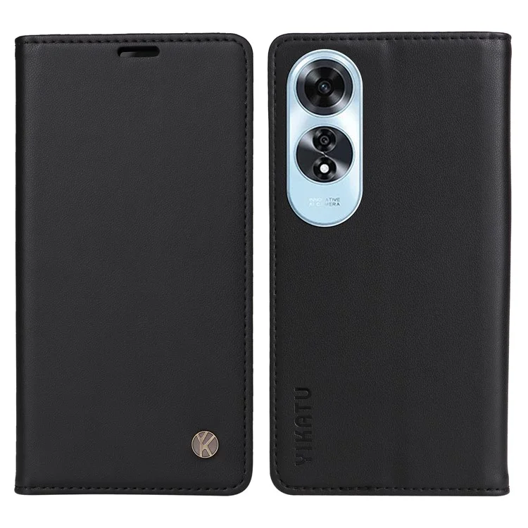 YIKATU YK-001 For Oppo A60 4G Case Stand View Magnetic Protect PU Leather Phone Cover - Brown-Cellmalls