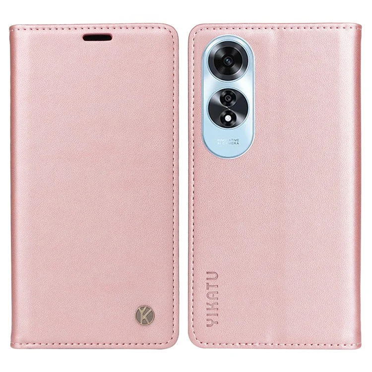 YIKATU YK-001 For Oppo A60 4G Case Stand View Magnetic Protect PU Leather Phone Cover - Brown-Cellmalls