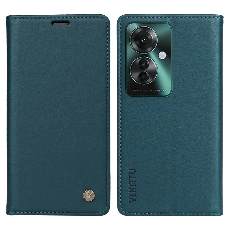 YIKATU YK-001 For Oppo Reno11 F 5G Slim Cover Magnetic Closing Leather Phone Shell - Brown-Cellmalls