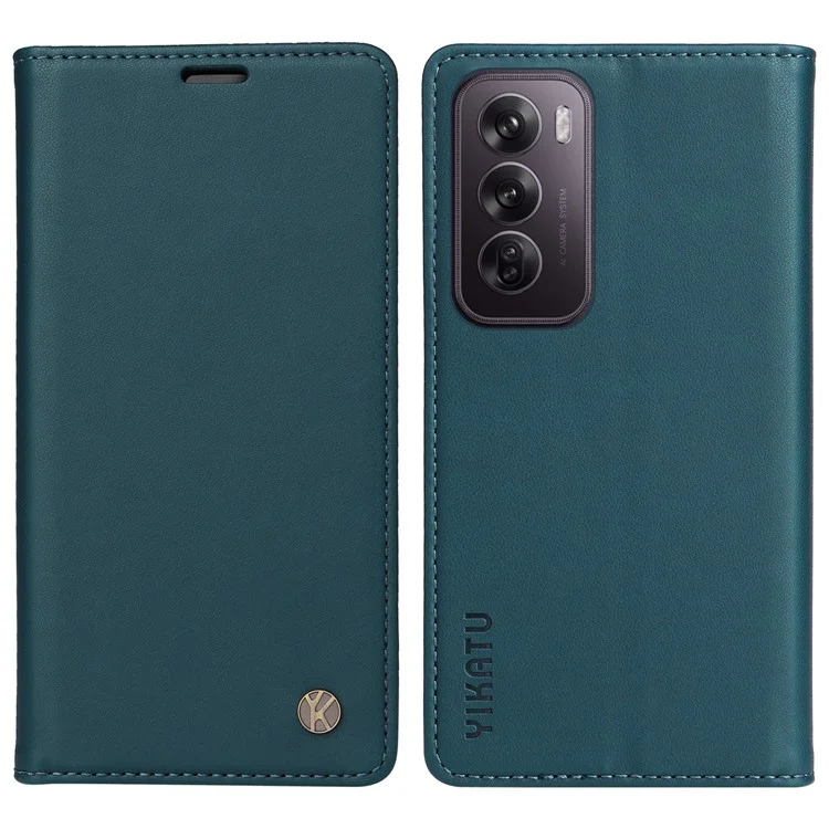 YIKATU YK-001 For Oppo Reno12 5G (Global) Case Wallet Leather Phone Cover Folio Strong Magnetic Closure - Black-Cellmalls