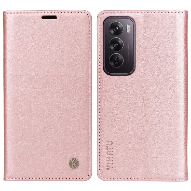 YIKATU YK-001 For Oppo Reno12 5G (Global) Case Wallet Leather Phone Cover Folio Strong Magnetic Closure - Black-Cellmalls