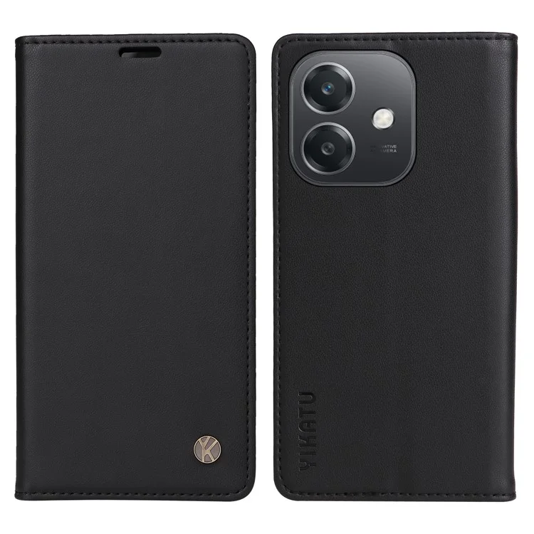 YIKATU YK-001 For Oppo A3x 4G / 5G (India) / A3 4G / 5G / A60 5G / A40 4G / A40M 4G Case Stand Leather Phone Cover Strong Magnetic Closure - Brown-Cellmalls