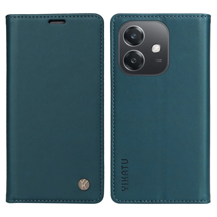 YIKATU YK-001 For Oppo A3x 4G / 5G (India) / A3 4G / 5G / A60 5G / A40 4G / A40M 4G Case Stand Leather Phone Cover Strong Magnetic Closure - Brown-Cellmalls