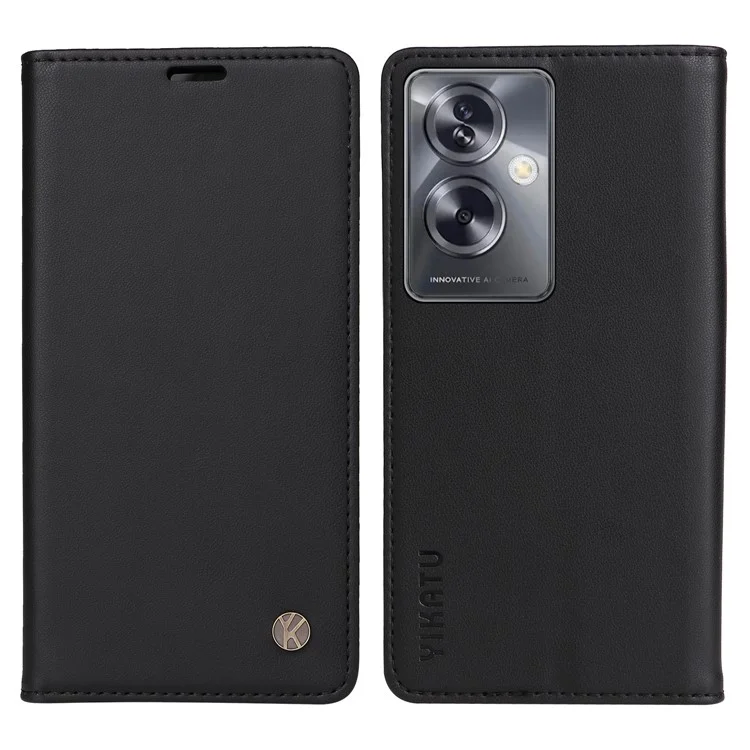 YIKATU YK-001 For Oppo A79 5G / A2 5G Case Magnetic Adsorption Leather Phone Cover - Brown-Cellmalls
