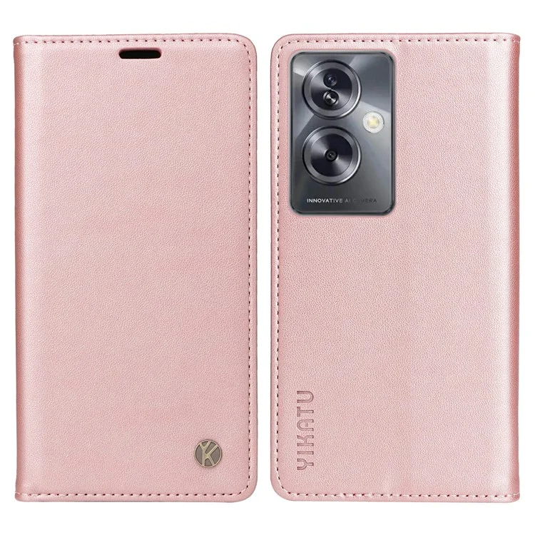 YIKATU YK-001 For Oppo A79 5G / A2 5G Case Magnetic Adsorption Leather Phone Cover - Brown-Cellmalls