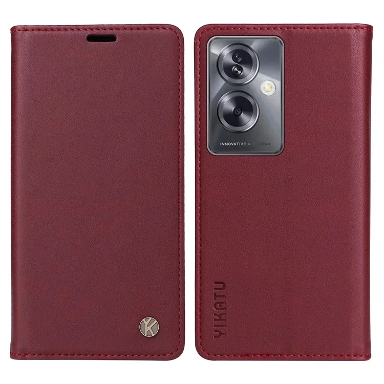 YIKATU YK-001 For Oppo A79 5G / A2 5G Case Magnetic Adsorption Leather Phone Cover - Brown-Cellmalls