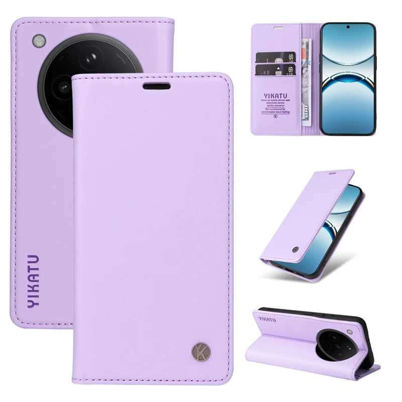 For Oppo Find X8 5G Phone Cases YIKATU Magnetic Closure PU Leather Mobile Cover - Green-Cellmalls