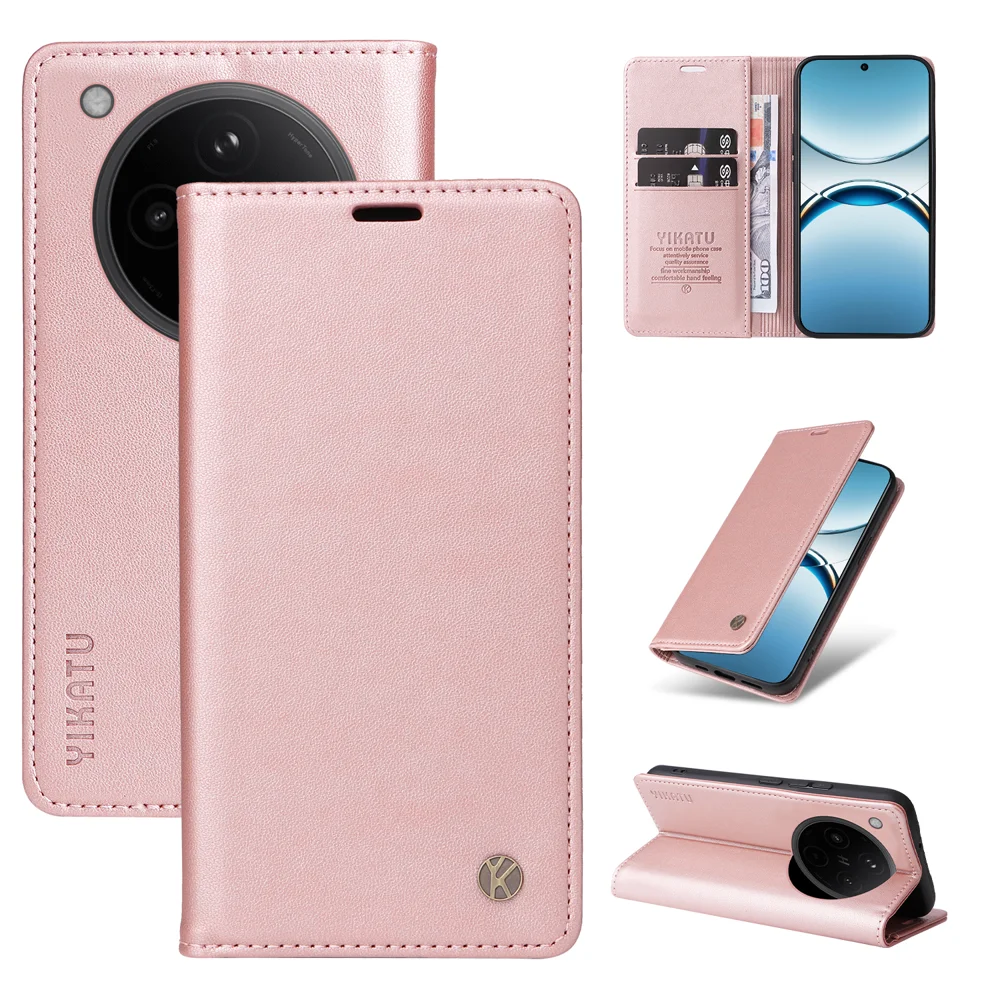 For Oppo Find X8 5G Phone Cases YIKATU Magnetic Closure PU Leather Mobile Cover - Green-Cellmalls