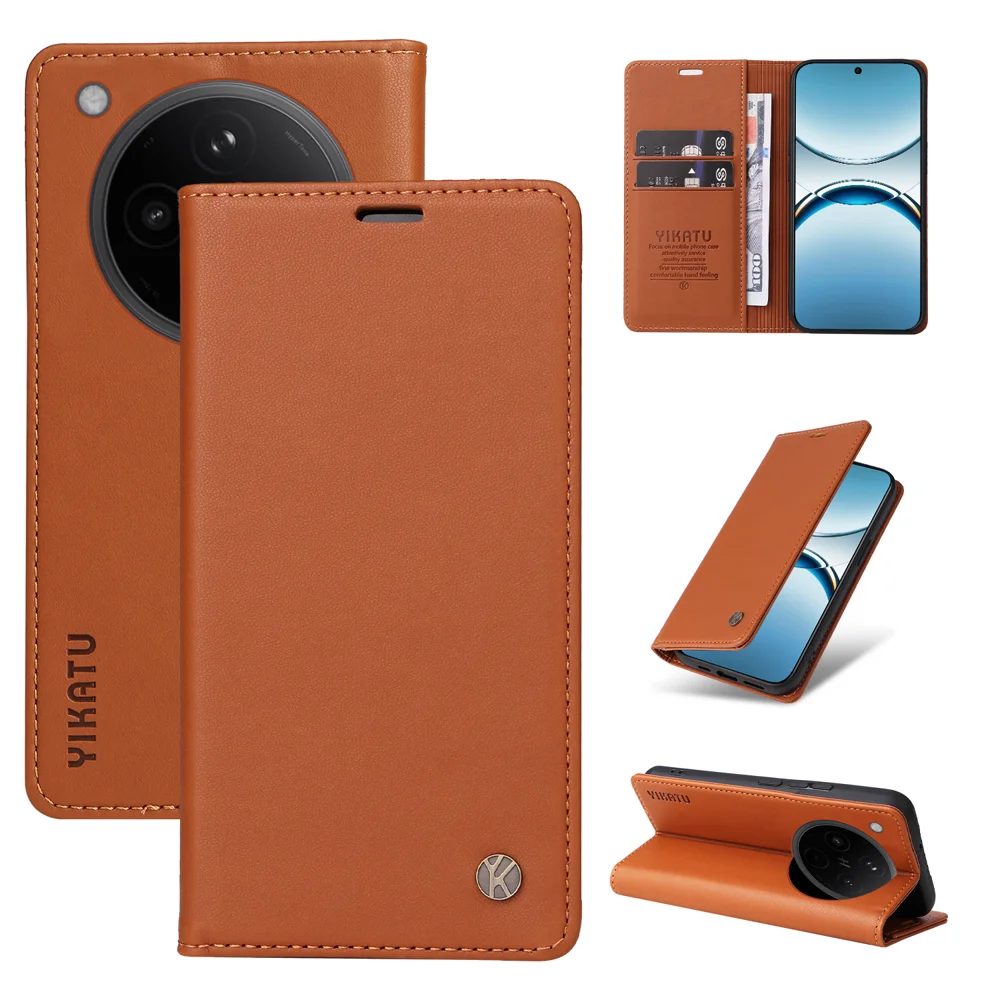 For Oppo Find X8 5G Phone Cases YIKATU Magnetic Closure PU Leather Mobile Cover - Green-Cellmalls