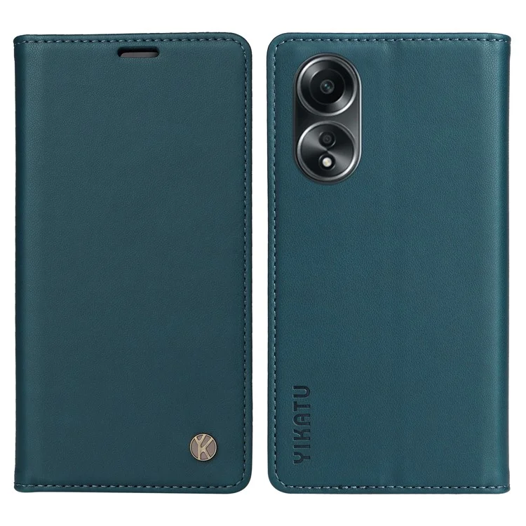 YIKATU YK-001 For Oppo A58 4G Case Magnetic Adsorption Wallet Leather Smartphone Cover - Brown-Cellmalls
