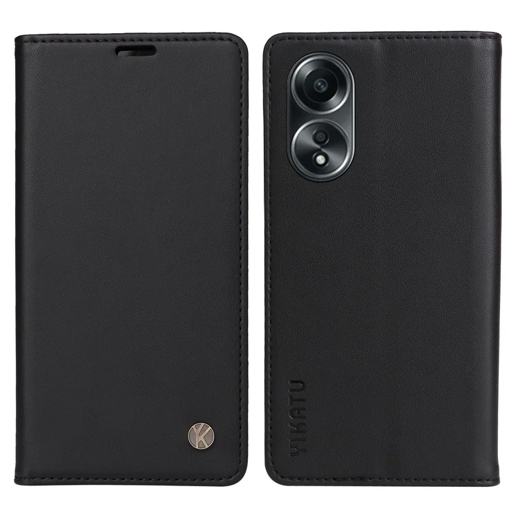 YIKATU YK-001 For Oppo A58 4G Case Magnetic Adsorption Wallet Leather Smartphone Cover - Brown-Cellmalls