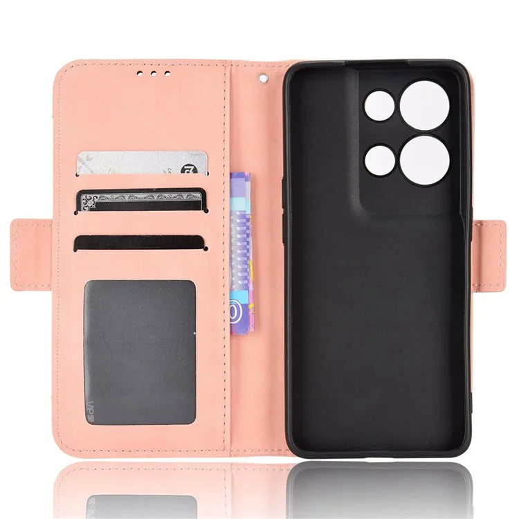 For Oppo Reno8 Pro (China) 5G Stand Wallet PU Leather Anti-drop Phone Case with Multiple Card Slots - Pink-Cellmalls
