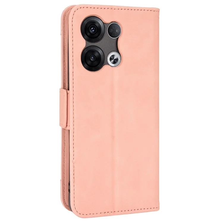 For Oppo Reno8 Pro (China) 5G Stand Wallet PU Leather Anti-drop Phone Case with Multiple Card Slots - Pink-Cellmalls