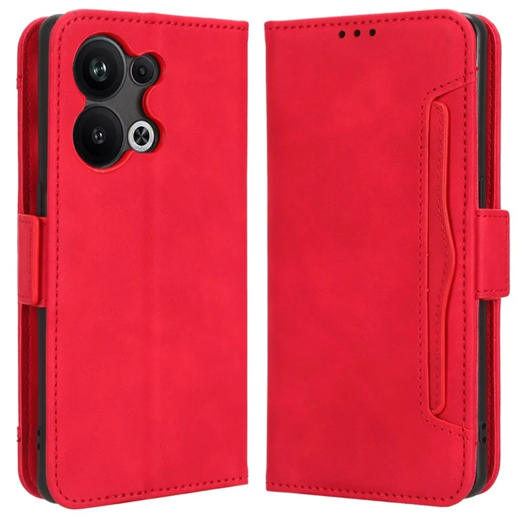 For Oppo Reno9 Pro+ 5G All-round Shockproof PU Leather Phone Case Multiple Card Slots Magnetic Flip Phone Cover Wallet Stand - Black-Cellmalls