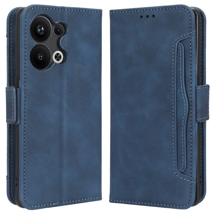 For Oppo Reno9 Pro+ 5G All-round Shockproof PU Leather Phone Case Multiple Card Slots Magnetic Flip Phone Cover Wallet Stand - Black-Cellmalls