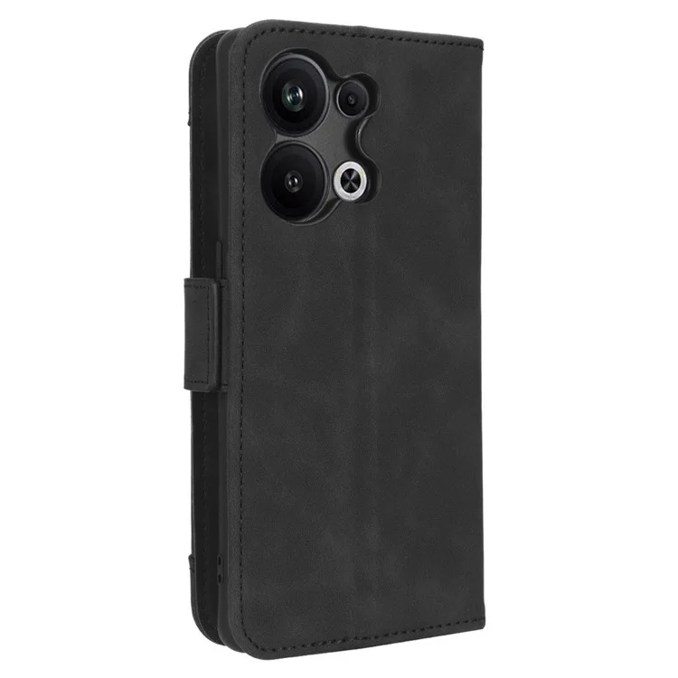 For Oppo Reno9 Pro+ 5G All-round Shockproof PU Leather Phone Case Multiple Card Slots Magnetic Flip Phone Cover Wallet Stand - Black-Cellmalls