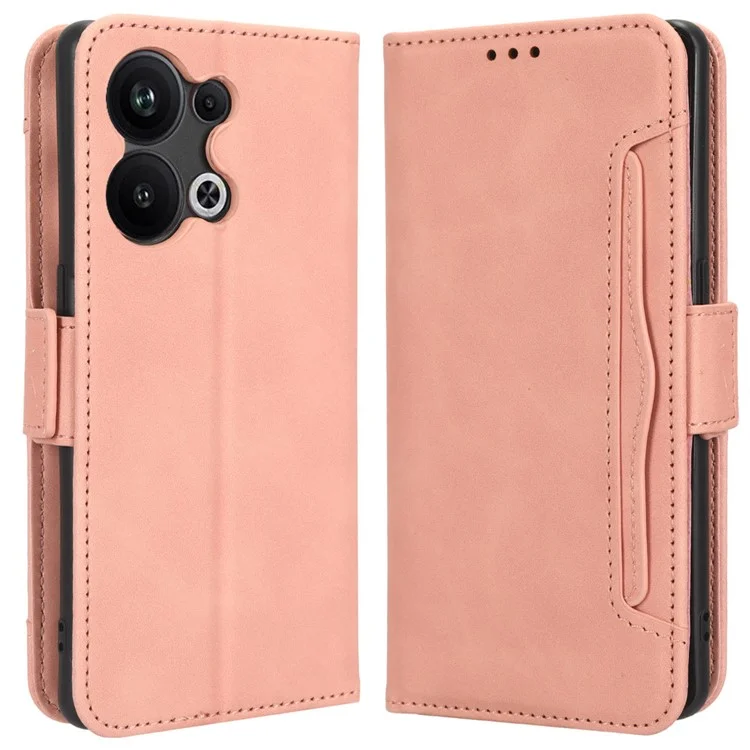 For Oppo Reno9 Pro+ 5G All-round Shockproof PU Leather Phone Case Multiple Card Slots Magnetic Flip Phone Cover Wallet Stand - Black-Cellmalls