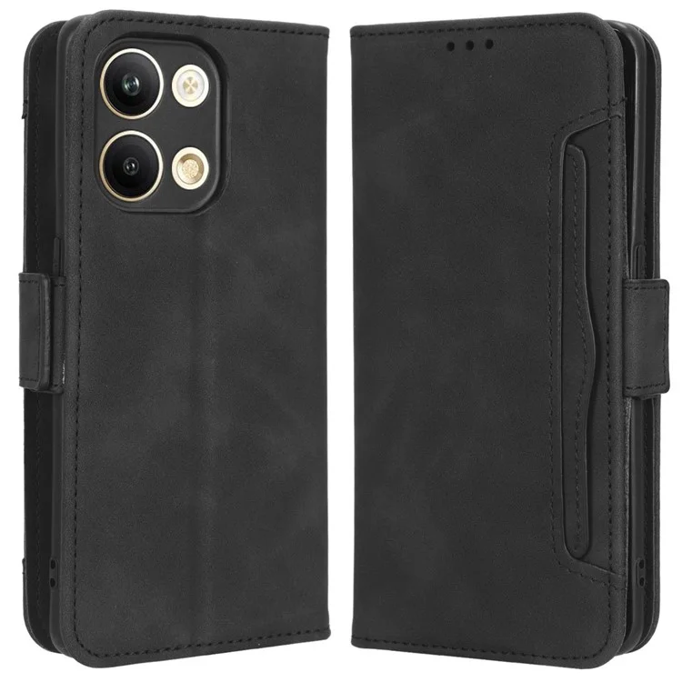 For Oppo Reno9 5G / Reno9 Pro 5G Book Style PU Leather Phone Case Multiple Card Slots Magnetic Flip Phone Cover Wallet Stand - Black-Cellmalls