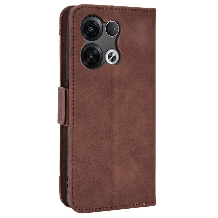 For Oppo Reno8 Pro+ 5G / Reno8 Pro+ 5G (Global Version) PU Leather Stand Phone Case Folio Flip Wallet Cover with Multiple Card Slots - Brown-Cellmalls