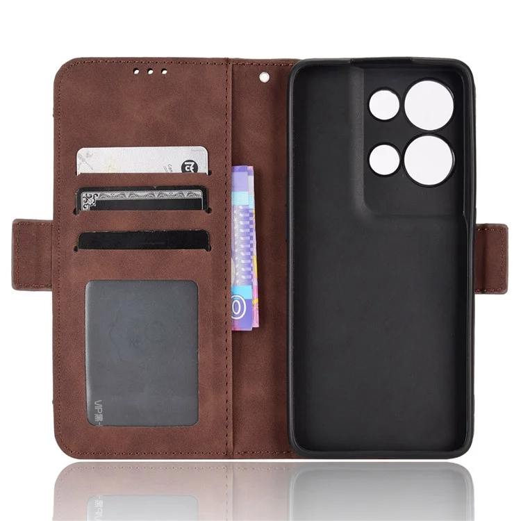 For Oppo Reno8 Pro+ 5G / Reno8 Pro+ 5G (Global Version) PU Leather Stand Phone Case Folio Flip Wallet Cover with Multiple Card Slots - Brown-Cellmalls