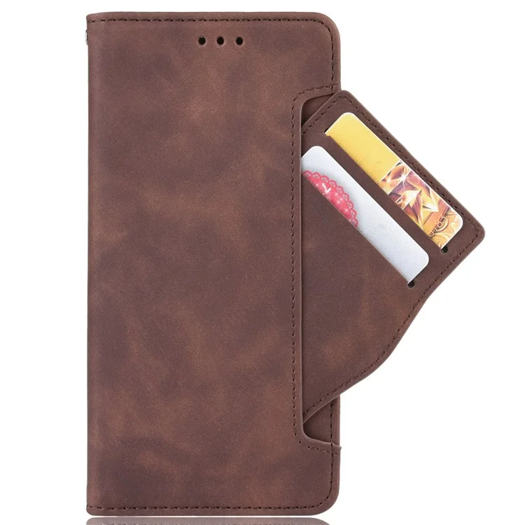 For Oppo Reno8 Pro+ 5G / Reno8 Pro+ 5G (Global Version) PU Leather Stand Phone Case Folio Flip Wallet Cover with Multiple Card Slots - Brown-Cellmalls