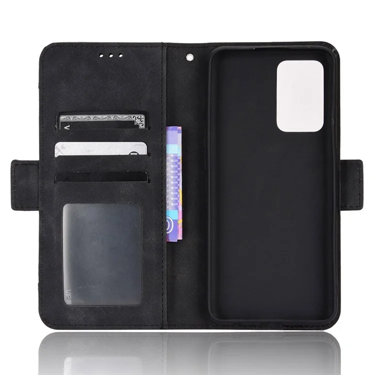 For Oppo Reno7 5G (Global)/Find X5 Lite Multiple Card Slots Smartphone Case Wallet Stand PU Leather Magnetic Flip Phone Cover - Black-Cellmalls
