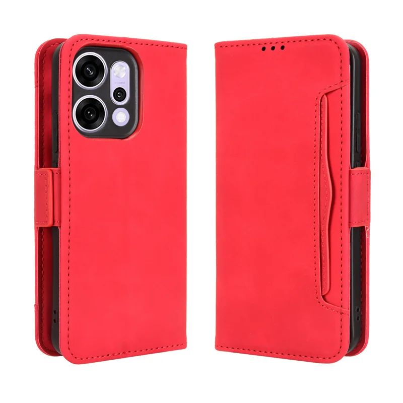 For Oppo Reno14 5G (Global) Leather Case Phone Wallet Cover with Multiple Card Slots - Black-Cellmalls