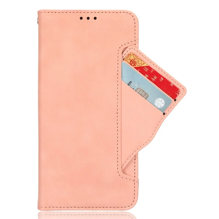 For Oppo Reno13 5G (Global) Leather Case Phone Wallet Cover with Multiple Card Slots - Pink-Cellmalls